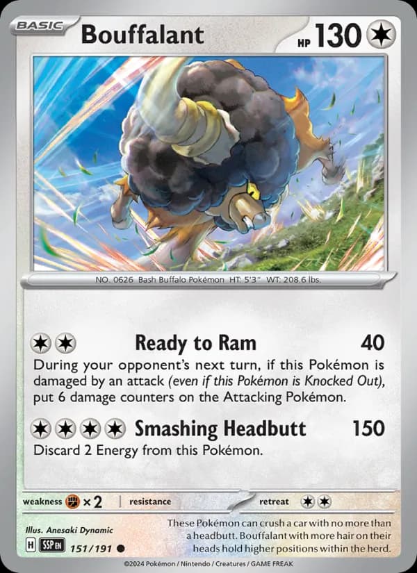 Bouffalant card in English