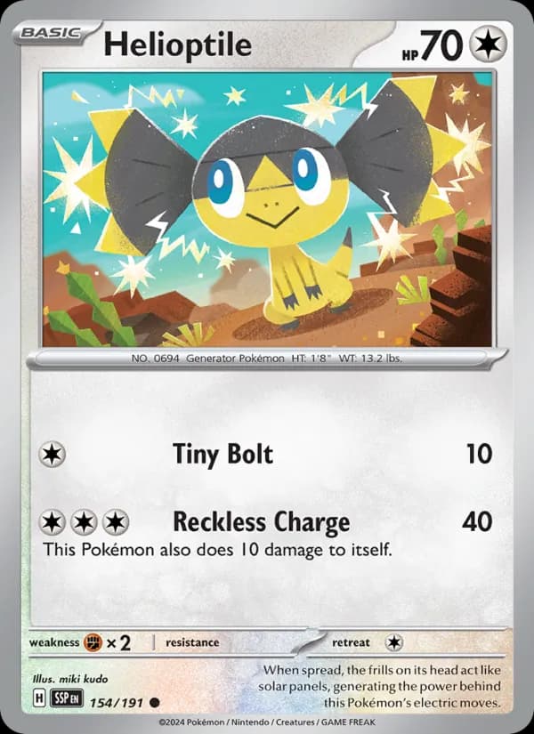 Helioptile card in English