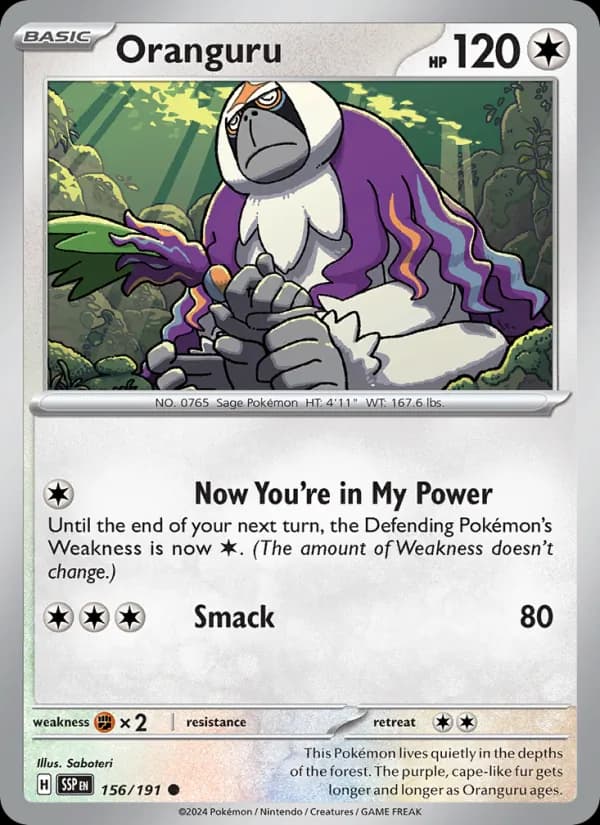 Oranguru card in English
