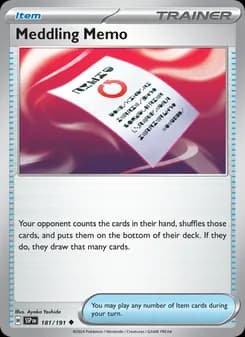 Meddling Memo card in English