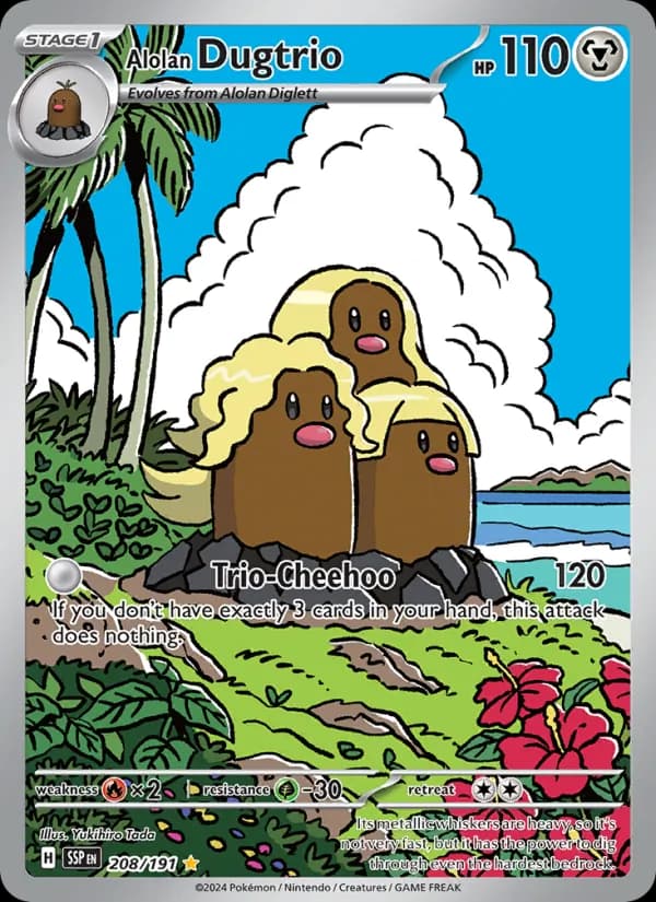 Alolan Dugtrio card in English