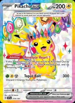 Pikachu ex card in English