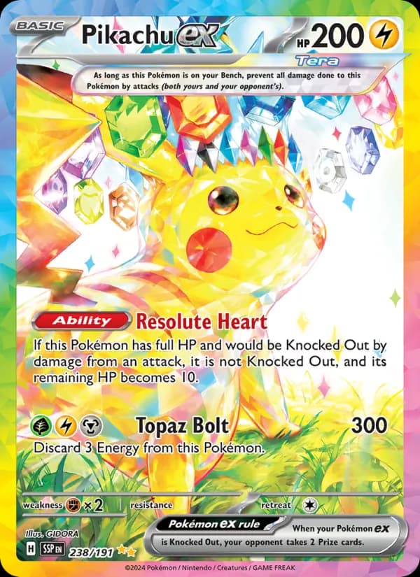 Pikachu ex card in English