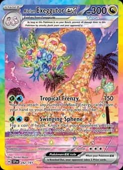 Alolan Exeggutor ex card in English
