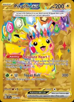Pikachu ex card in English