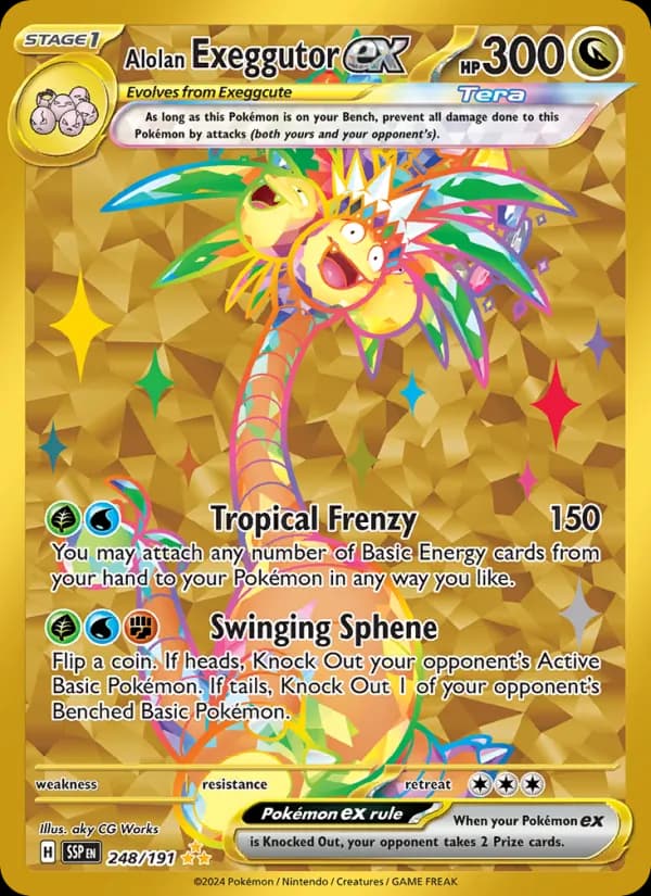 Alolan Exeggutor ex card in English