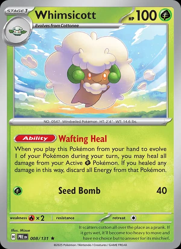 Whimsicott card in English