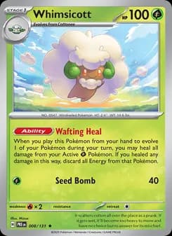Whimsicott card in English