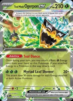 Teal Mask Ogerpon ex card in English
