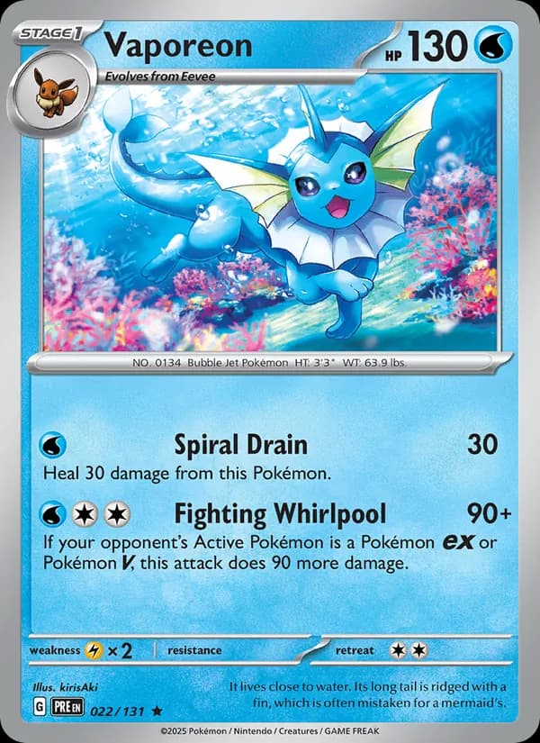 Vaporeon card in English