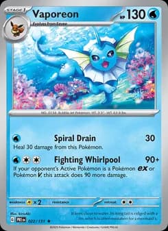 Vaporeon card in English