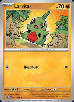 Larvitar card in English