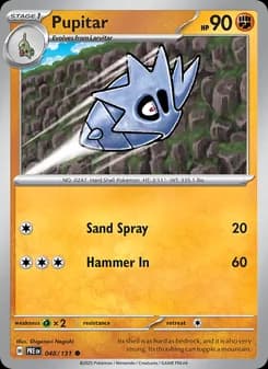 Pupitar card in English