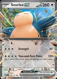 Snorlax ex card in English