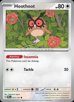 Hoothoot card in English