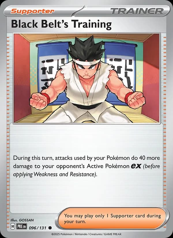Black Belt's Training card in English