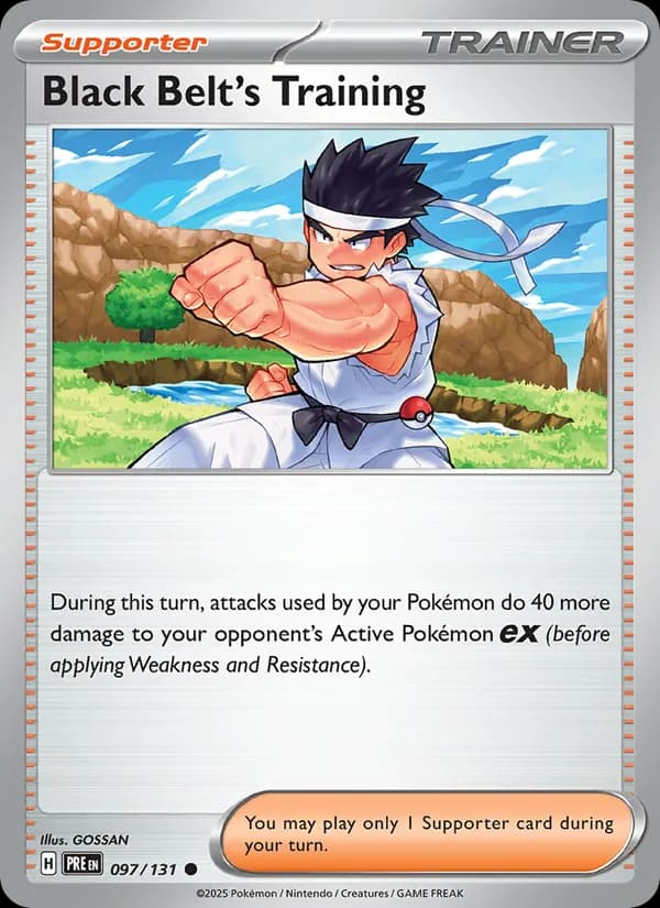 Black Belt's Training card in English