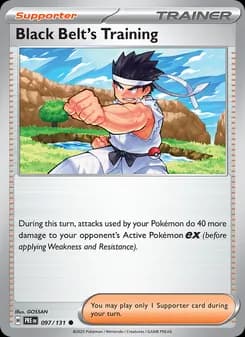 Black Belt's Training card in English