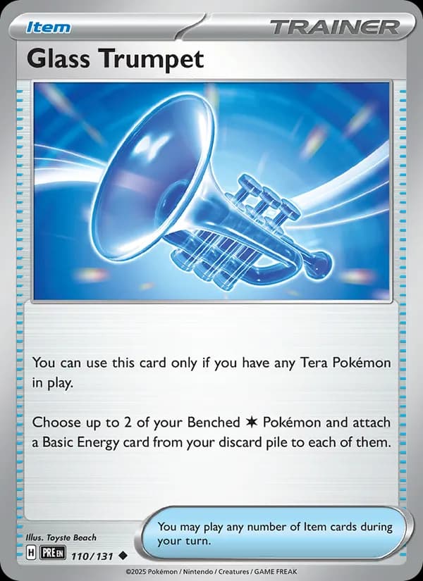 Glass Trumpet card in English