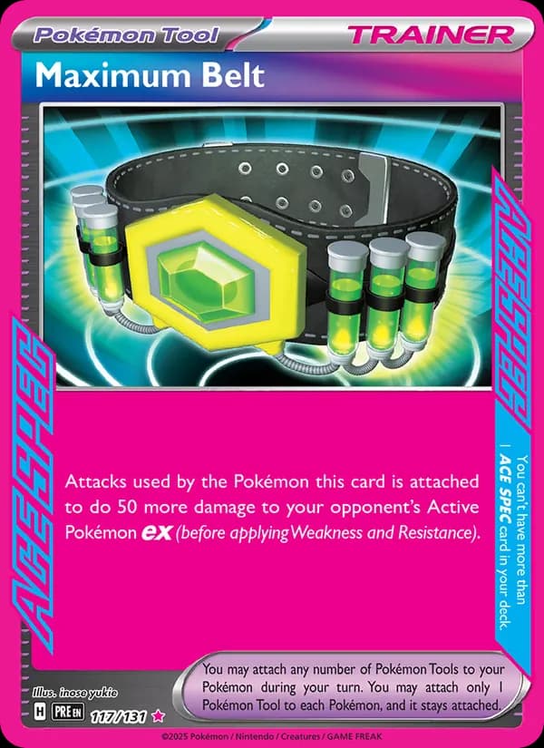 Maximum Belt card in English