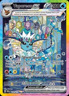 Vaporeon ex card in English