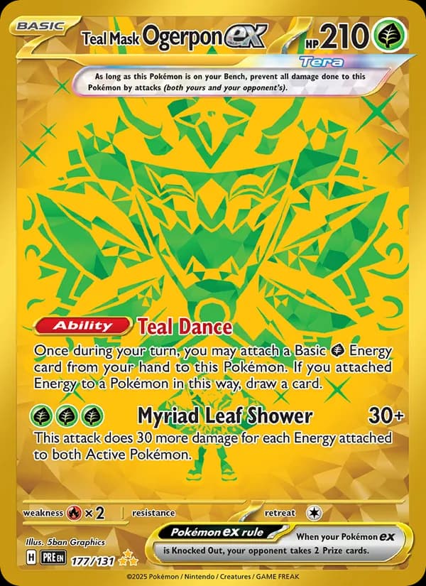 Teal Mask Ogerpon ex card in English