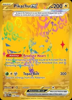 Pikachu ex card in English