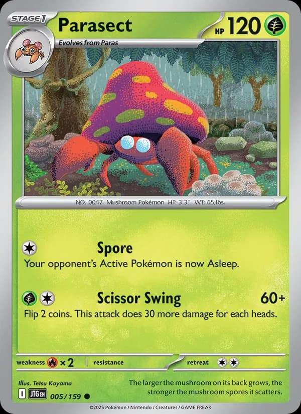 Parasect card in English