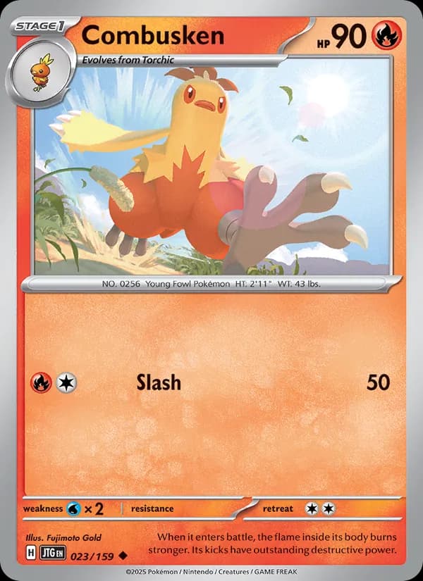 Combusken card in English