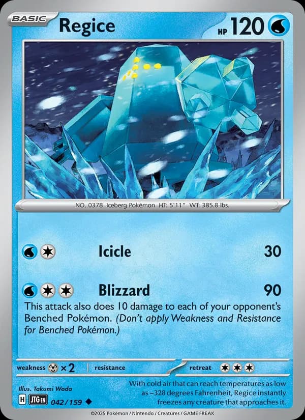 Regice card in English