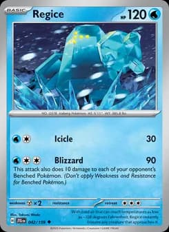 Regice card in English