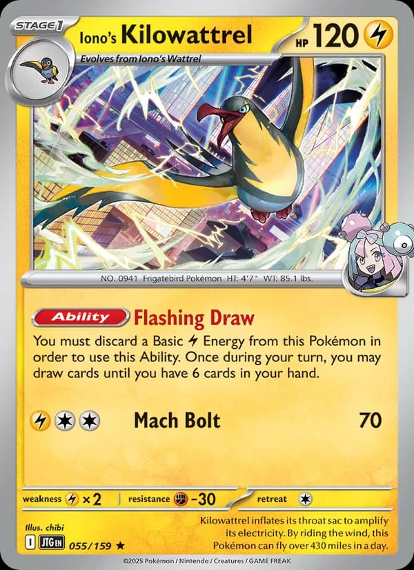 Iono's Kilowattrel card in English