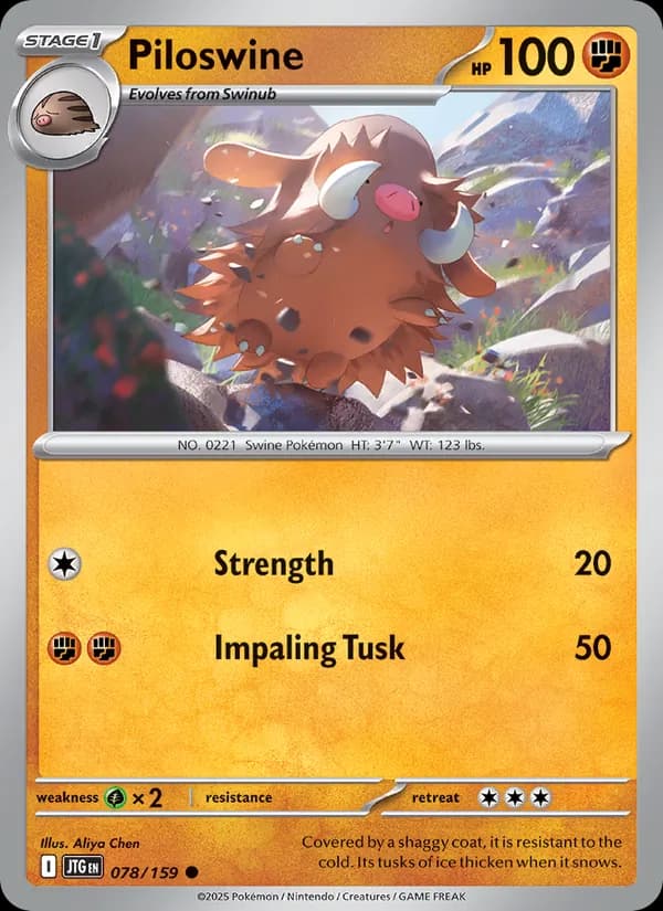 Piloswine card in English