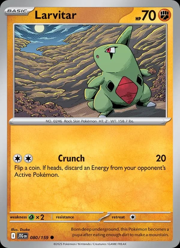 Larvitar card in English
