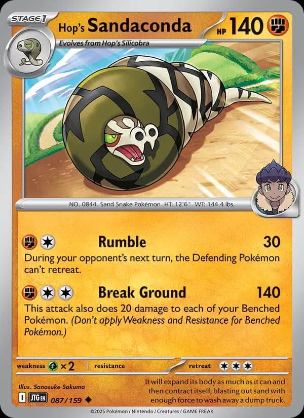 Hop's Sandaconda card in English