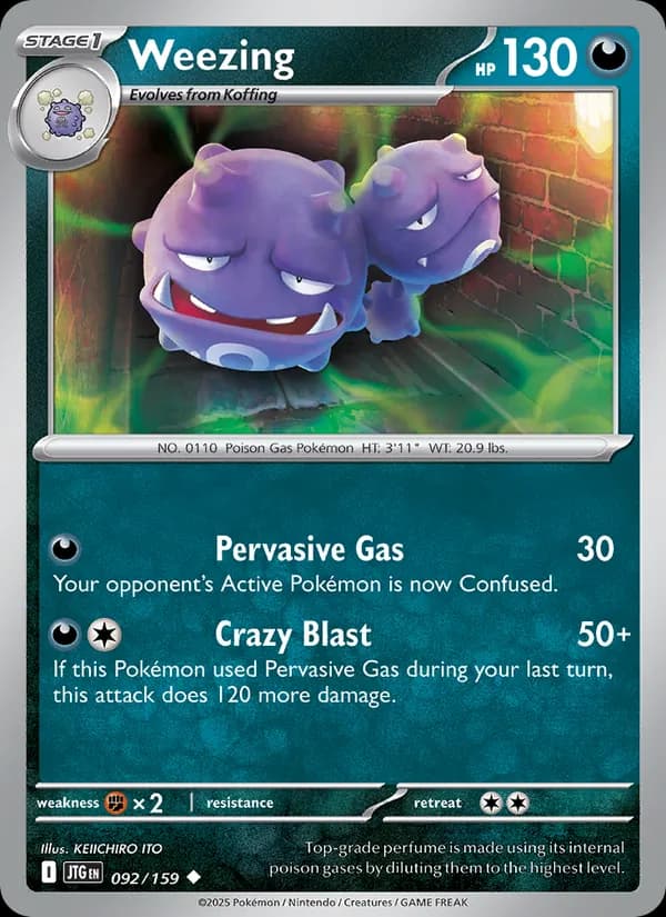 Weezing card in English