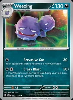 Weezing card in English