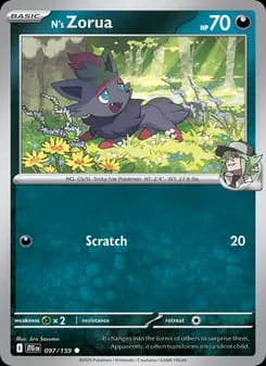 N's Zorua card in English