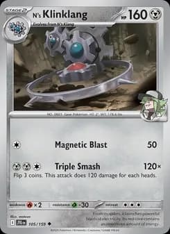 N's Klinklang card in English