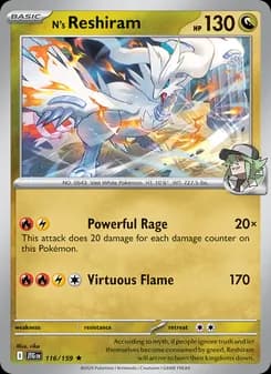 N's Reshiram card in English