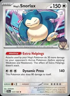Hop's Snorlax card in English
