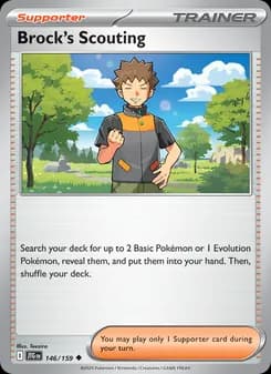 Brock's Scouting card in English