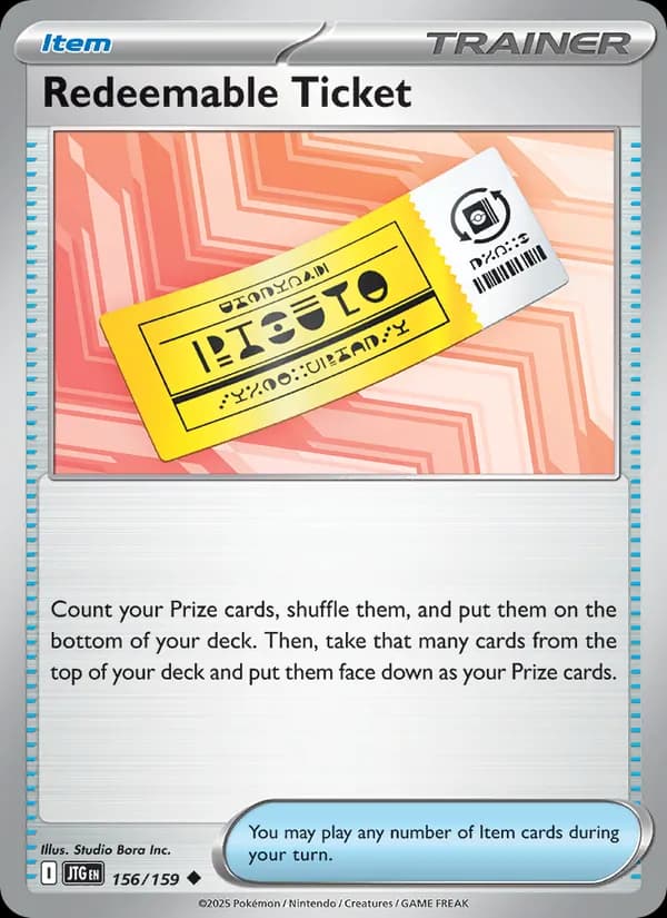 Redeemable Ticket card in English