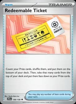 Redeemable Ticket card in English