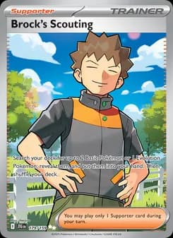 Brock's Scouting card in English