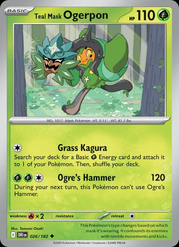 Teal Mask Ogerpon card in English