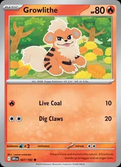 Growlithe card in English