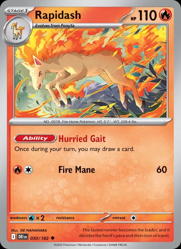 Rapidash card in English
