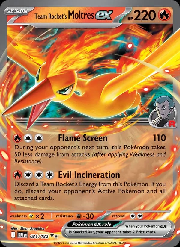 Team Rocket's Moltres ex card in English