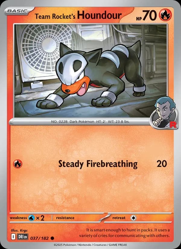 Team Rocket's Houndour card in English